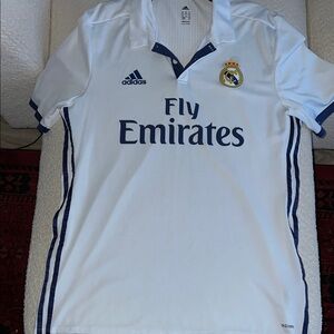 Adidas Real Madrid White and Navy Soccer Jersey